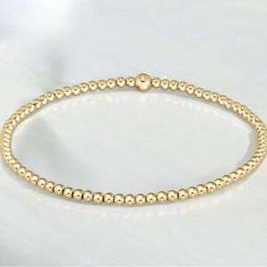 Bracelet gold plated bead stretch, beads waterproof handmade choose sizes stack